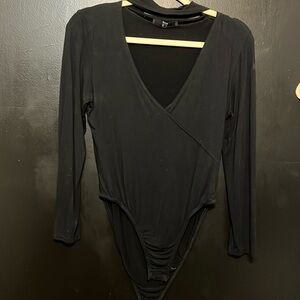 Women’s black long sleeve bodysuit